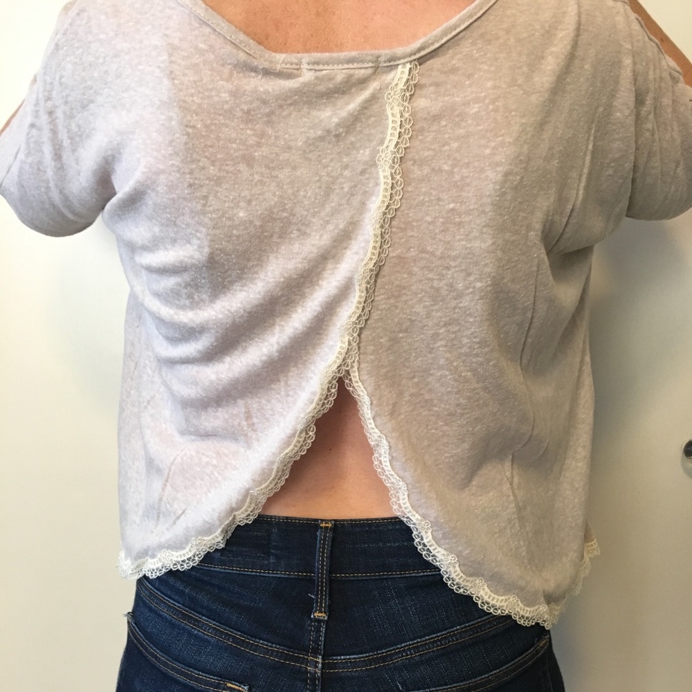 Simple gray tee with fun surprise in the back!